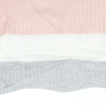 Cameo Rose Womens Multicoloured Striped Knit Pullover Jumper Size M