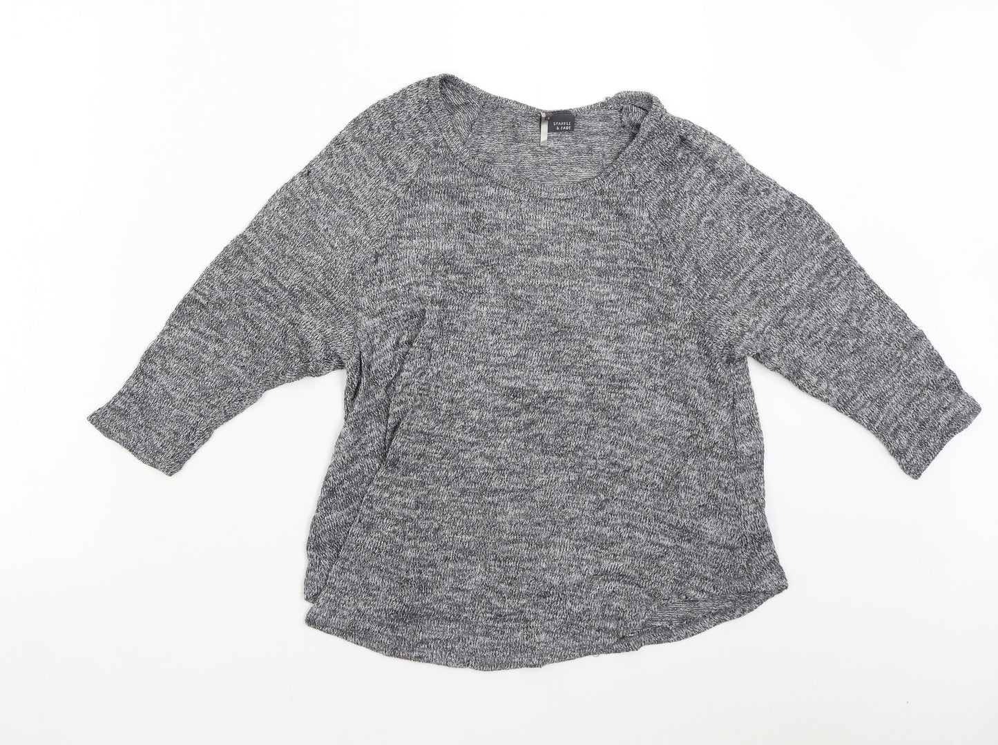 Womens UK Size S Sparkle & Fade Grey Pullover Jumper