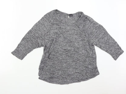 Womens UK Size S Sparkle & Fade Grey Pullover Jumper