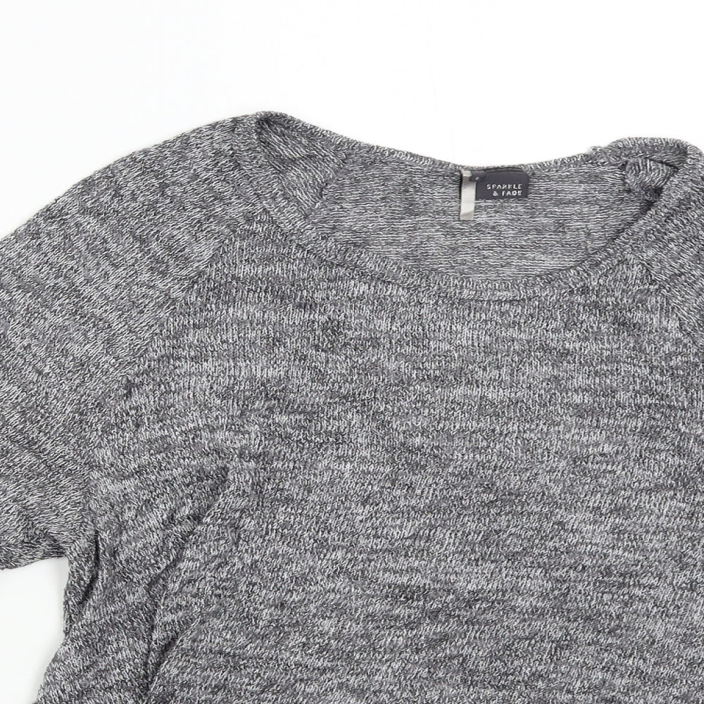 Womens UK Size S Sparkle & Fade Grey Pullover Jumper