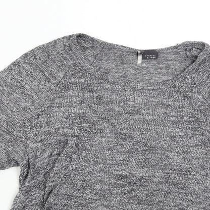 Womens UK Size S Sparkle & Fade Grey Pullover Jumper