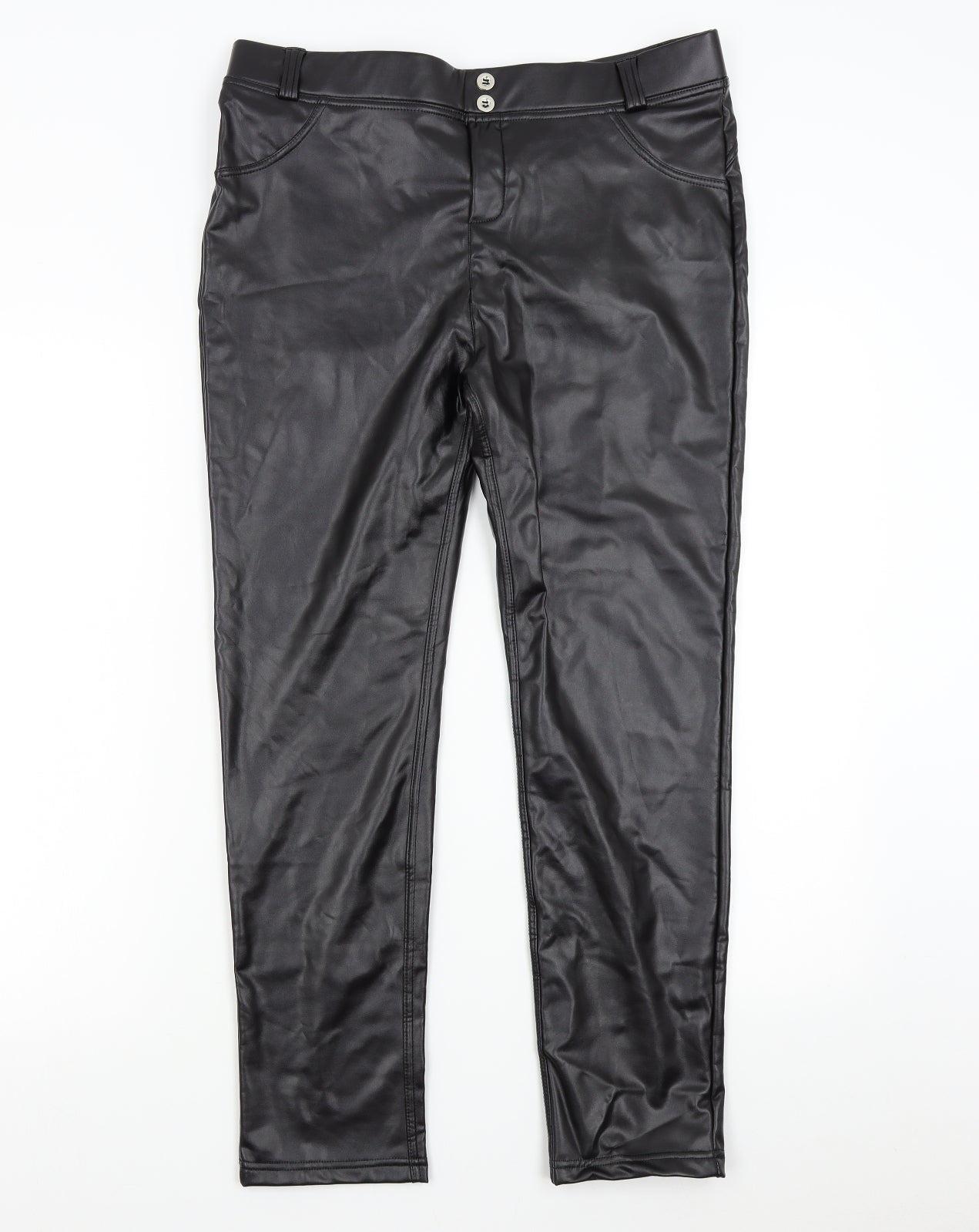 Womens UK Size 10 Preworn Regular Fit  Black Trousers