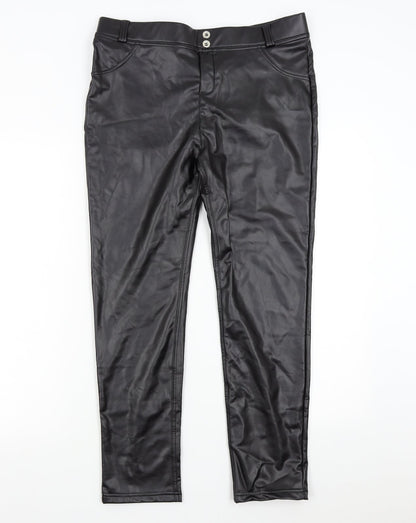 Womens UK Size 10 Preworn Regular Fit  Black Trousers