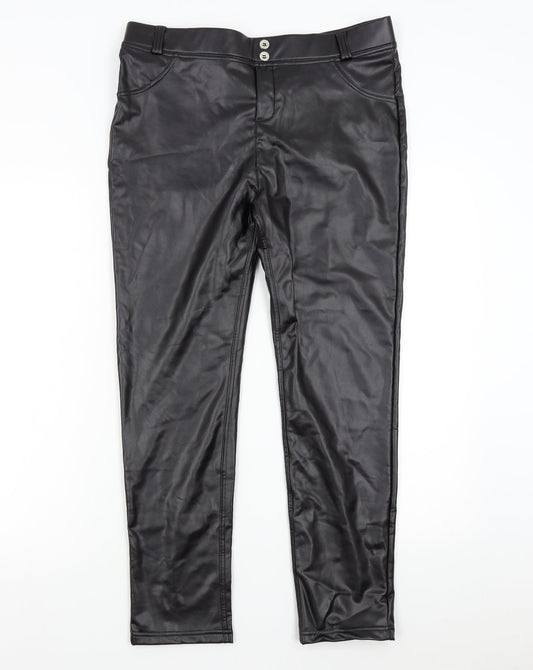 Womens UK Size 10 Preworn Regular Fit  Black Trousers