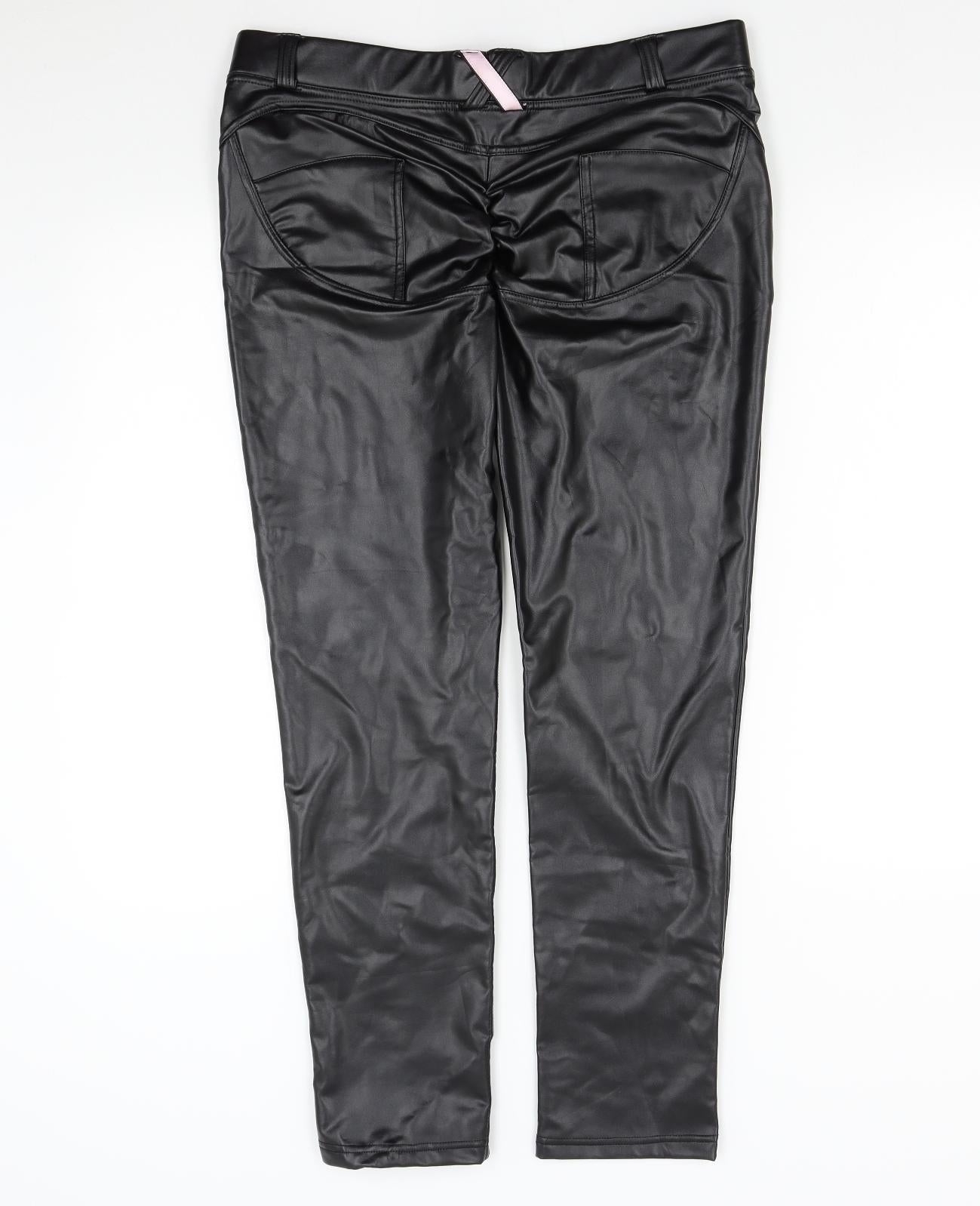 Womens UK Size 10 Preworn Regular Fit  Black Trousers