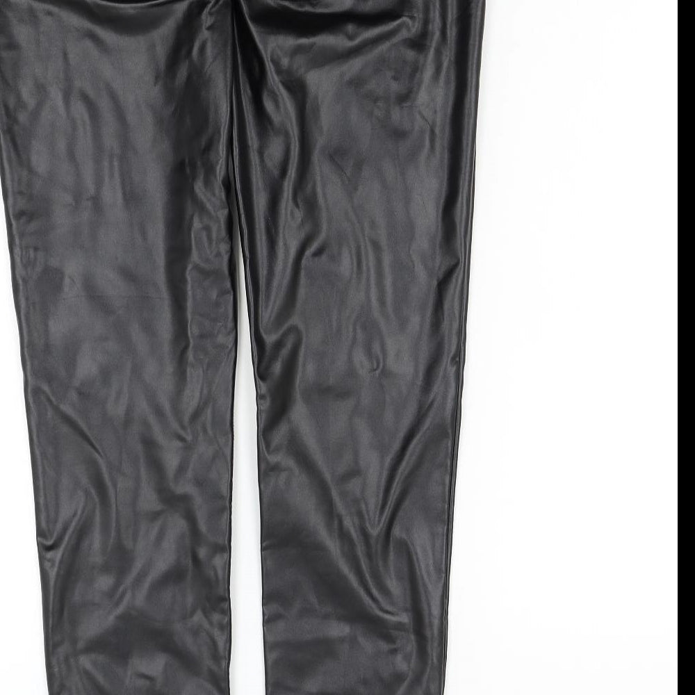 Womens UK Size 10 Preworn Regular Fit  Black Trousers