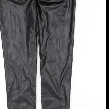 Womens UK Size 10 Preworn Regular Fit  Black Trousers