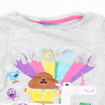 George Girls Grey   Basic T-Shirt Size 9-12 Months  - Hey duggee