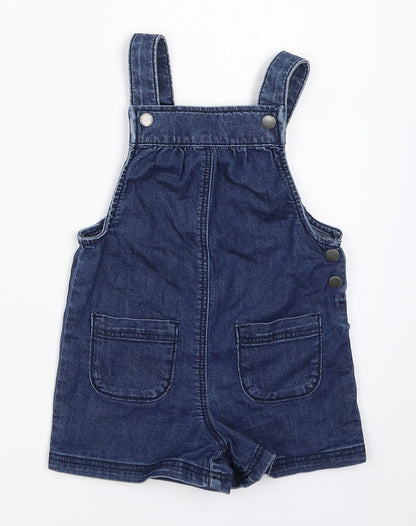 F&F Girls Blue  Denim Dungaree One-Piece Size 12-18 Months
