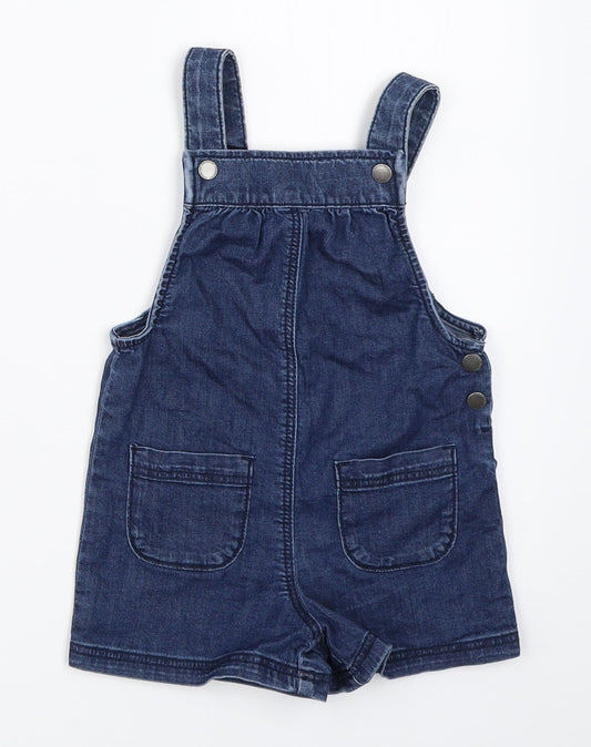 F&F Girls Blue  Denim Dungaree One-Piece Size 12-18 Months