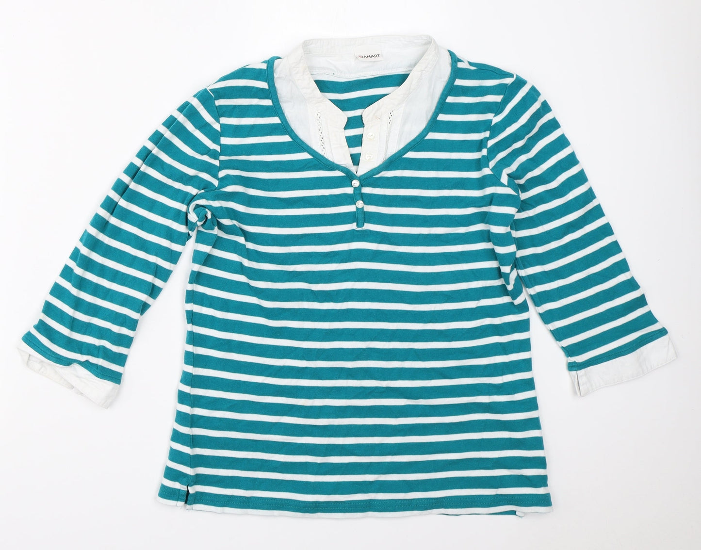 Womens UK Size 10 Damart Blue Basic T-Shirt