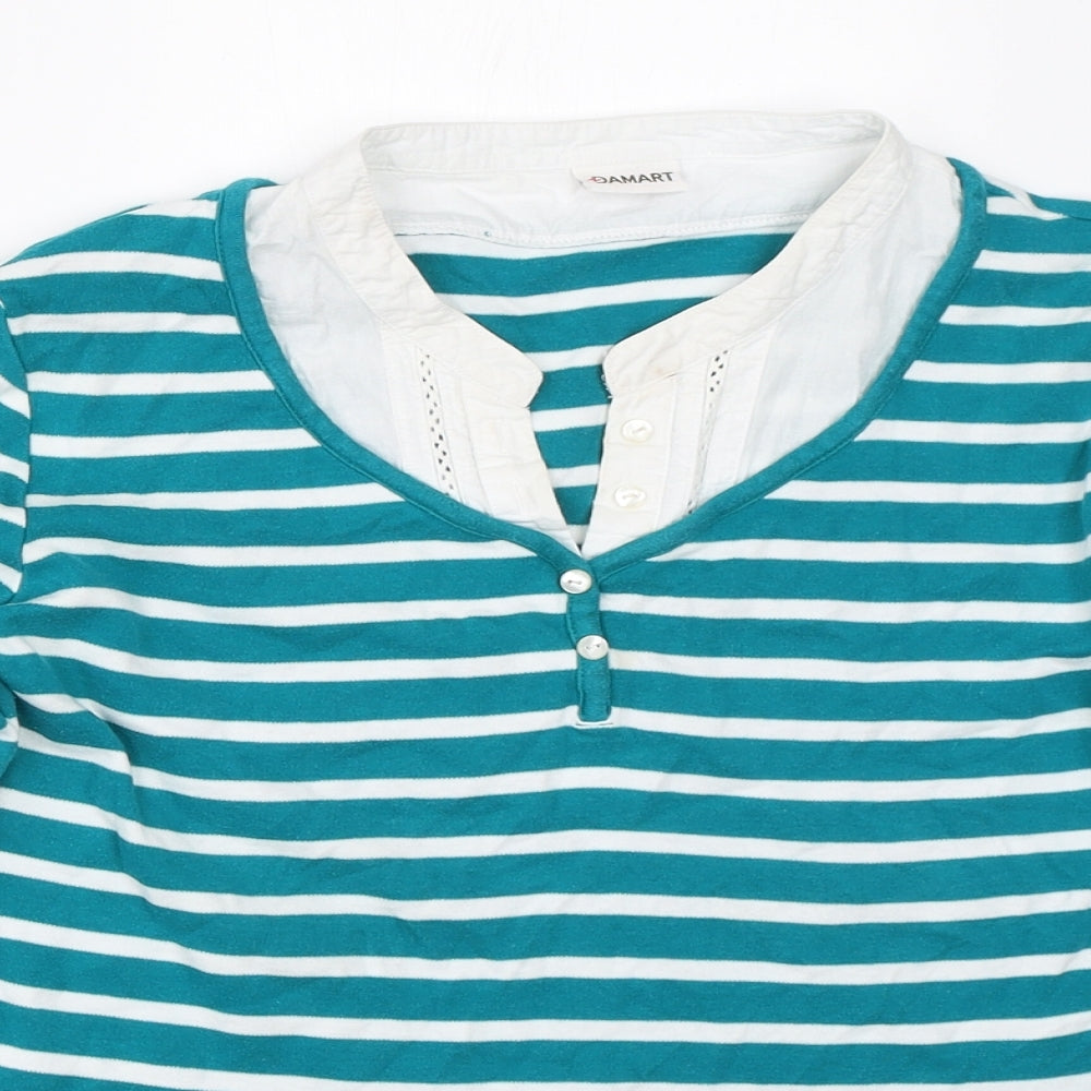 Womens UK Size 10 Damart Blue Basic T-Shirt
