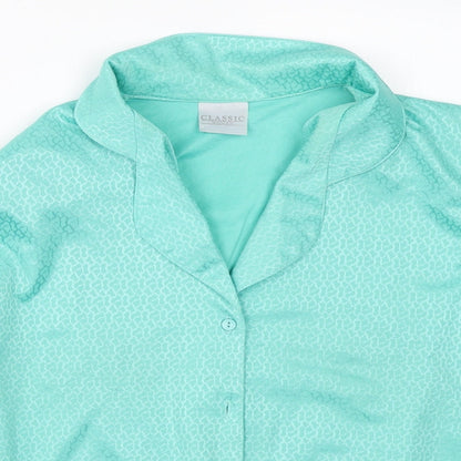 Womens UK Size 12 Classic Woman Green Basic Button-Up