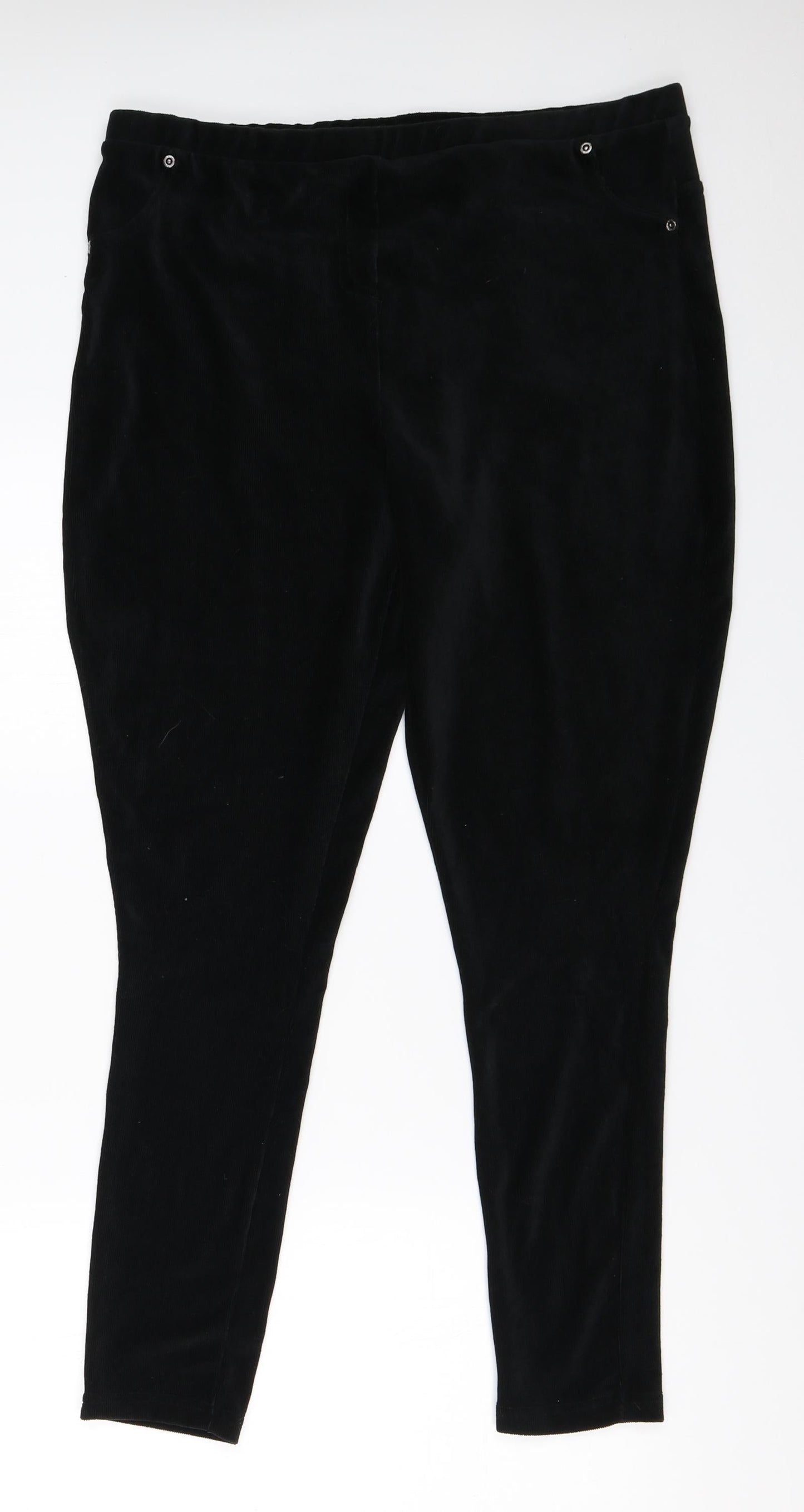 Womens UK Size L Preworn Regular Fit Capri Black Trousers