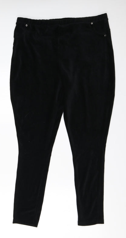 Womens UK Size L Preworn Regular Fit Capri Black Trousers