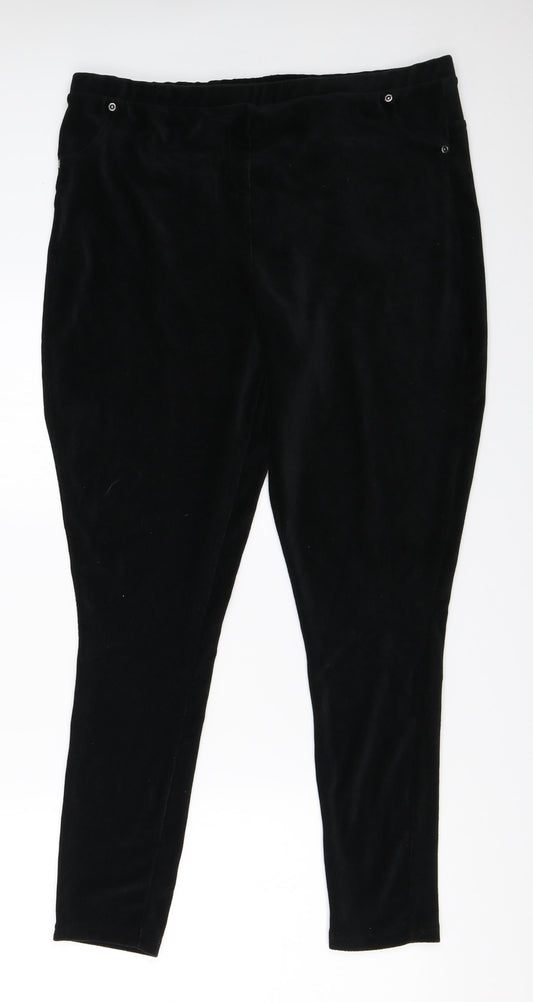 Womens UK Size L Preworn Regular Fit Capri Black Trousers