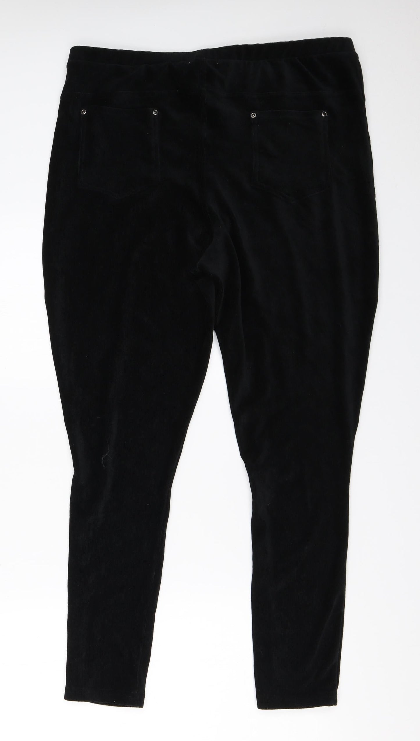 Womens UK Size L Preworn Regular Fit Capri Black Trousers