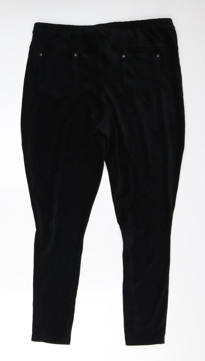 Womens UK Size L Preworn Regular Fit Capri Black Trousers