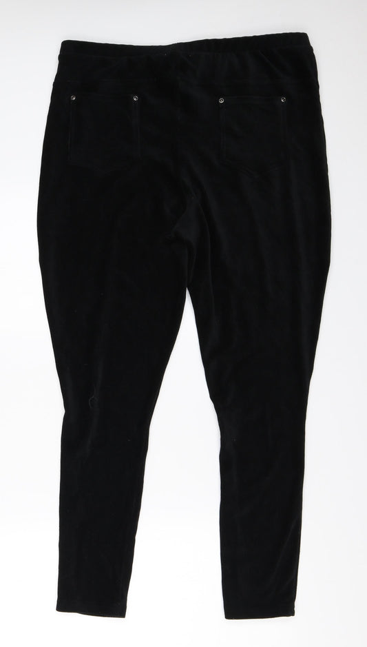 Womens UK Size L Preworn Regular Fit Capri Black Trousers