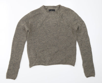 Womens UK Size S Zara Grey Pullover Jumper