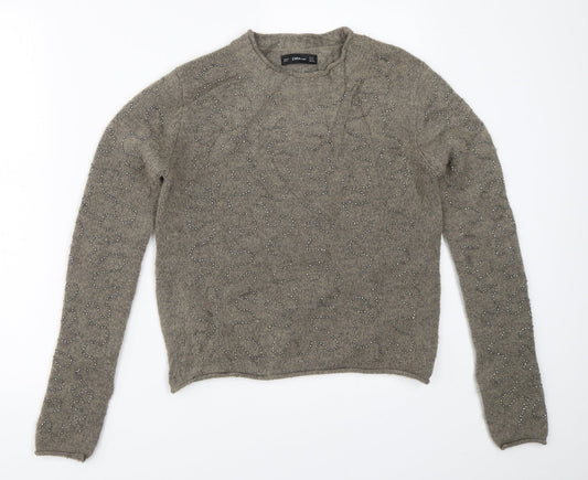 Womens UK Size S Zara Grey Pullover Jumper