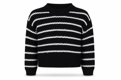 New Look Girls Black Striped  Pullover Jumper Size 14-15 Years