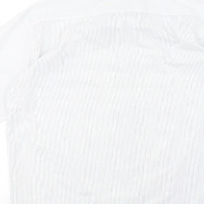 Mens UK Size 15 Marks and Spencer White  Button-Up Long Sleeve Casual Shirt