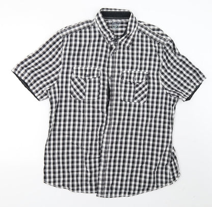 Mens UK Size XL matal White  Button-Up Short Sleeve Casual Shirt