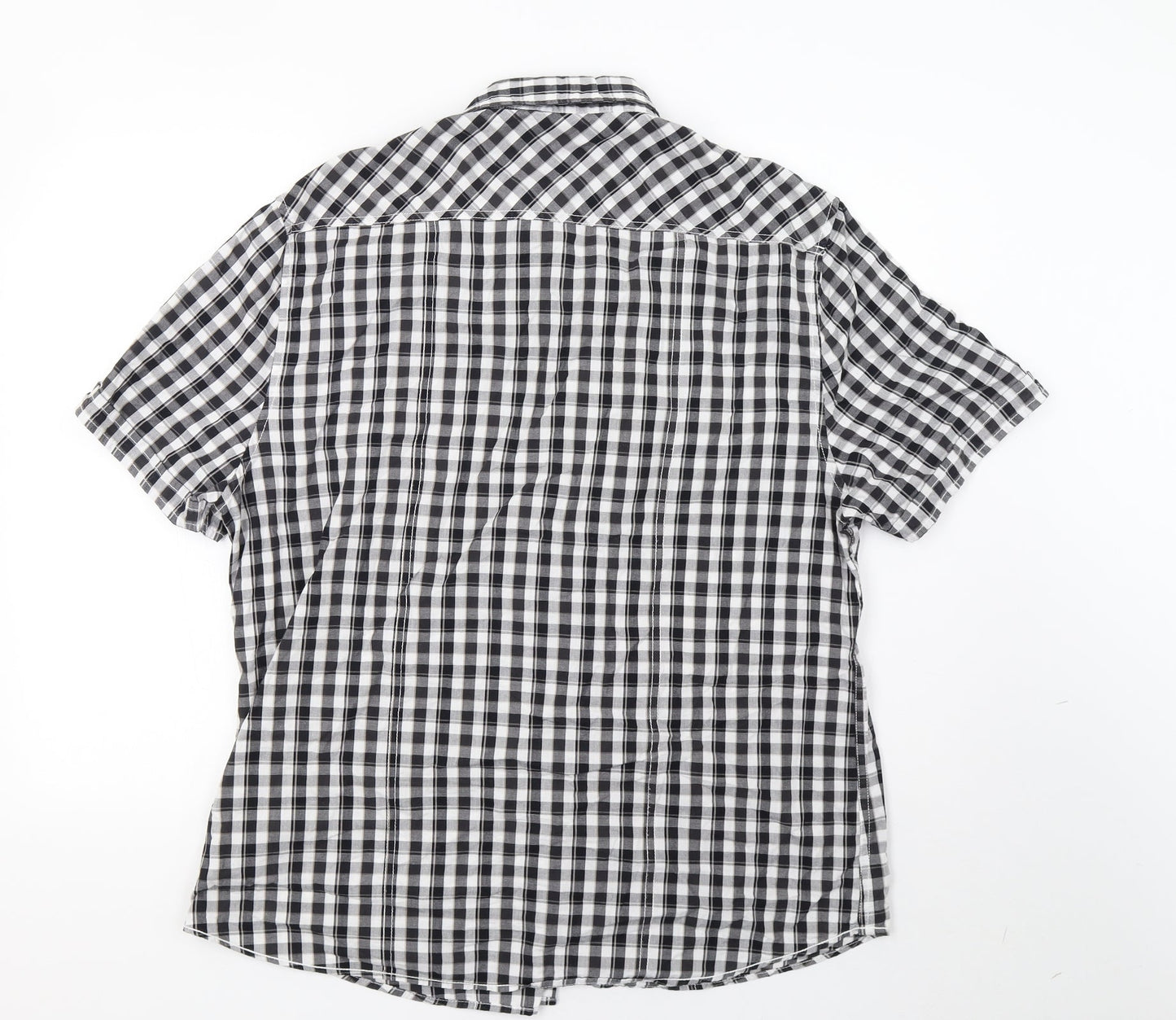 Mens UK Size XL matal White  Button-Up Short Sleeve Casual Shirt