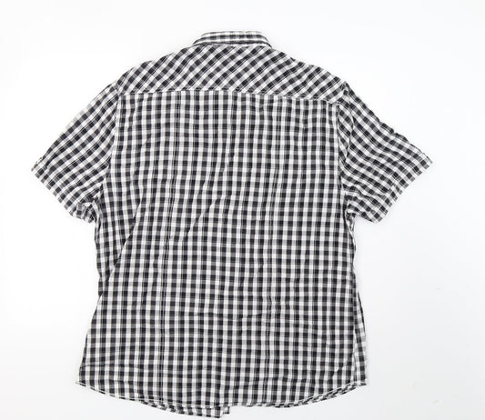 Mens UK Size XL matal White  Button-Up Short Sleeve Casual Shirt