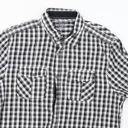 Mens UK Size XL matal White  Button-Up Short Sleeve Casual Shirt