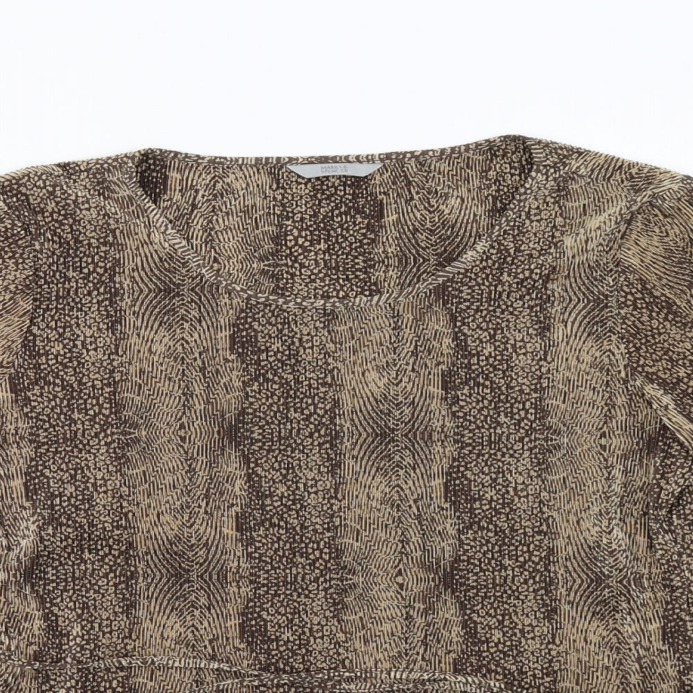 Womens UK Size 16 marks and Brown Basic T-Shirt