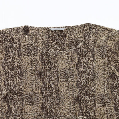 Womens UK Size 16 marks and Brown Basic T-Shirt