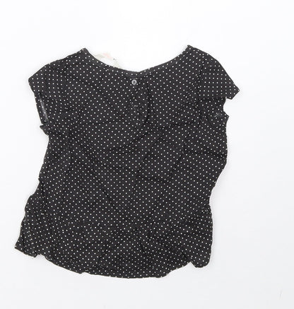 H&M Girls Black Polka Dot  Basic T-Shirt Size 2-3 Years