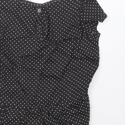 H&M Girls Black Polka Dot  Basic T-Shirt Size 2-3 Years
