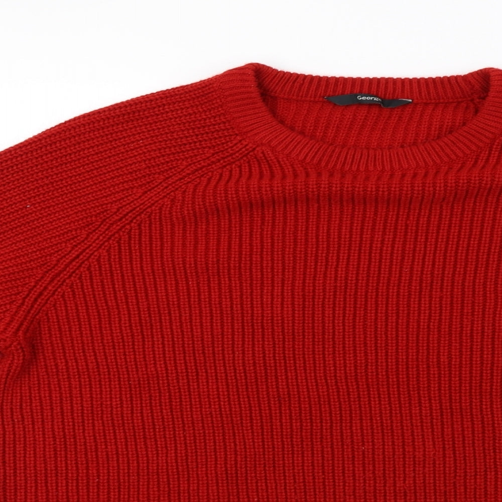 George Mens Red  Knit Pullover Sweatshirt Size L