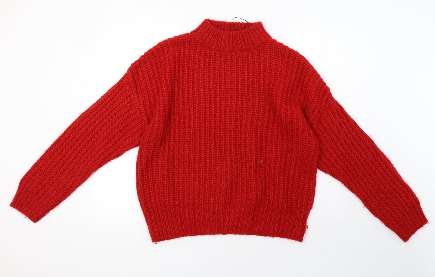 H&M Womens Red  Knit Pullover Sweatshirt Size M