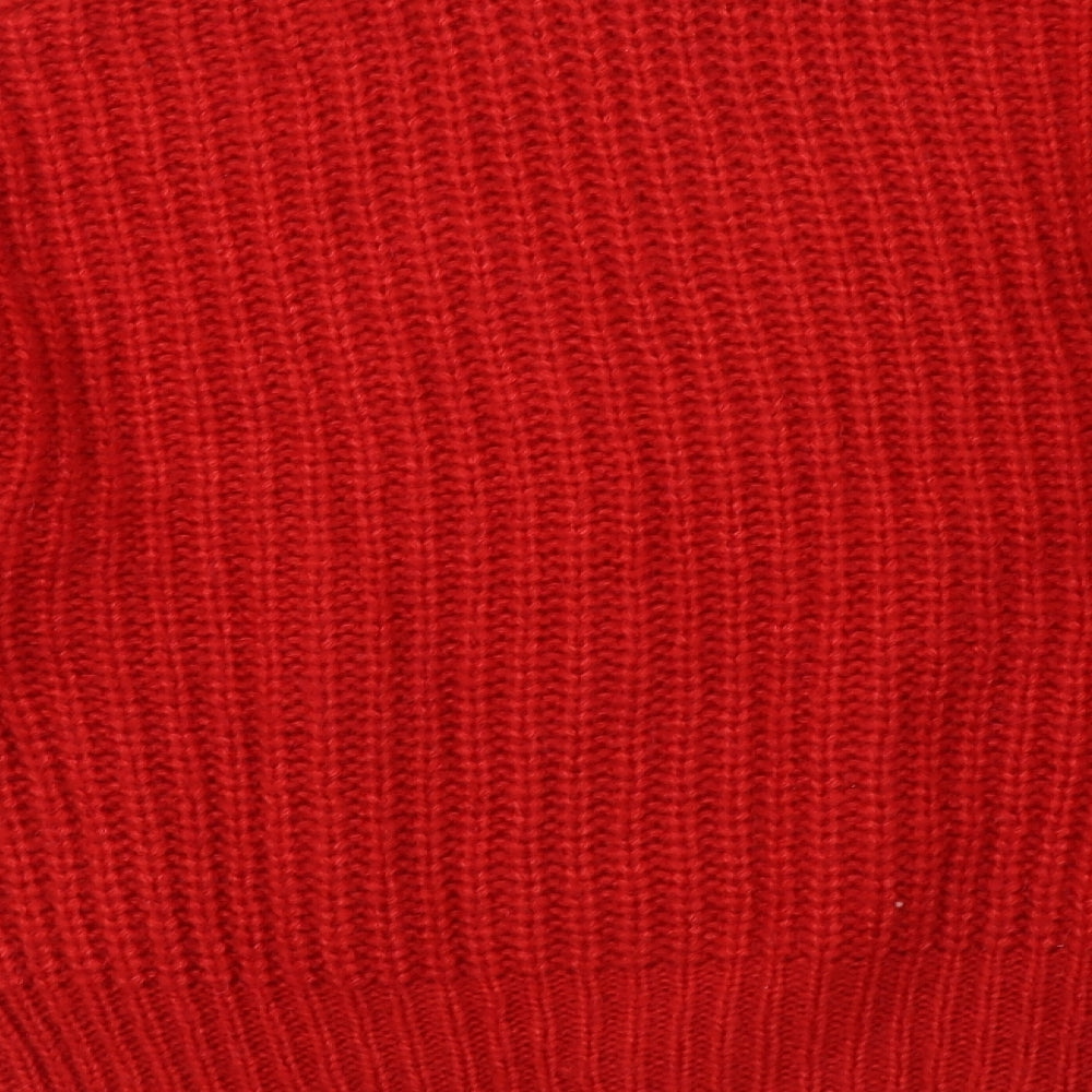 H&M Womens Red  Knit Pullover Sweatshirt Size M