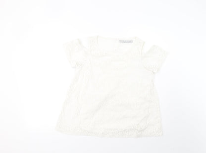 lola liza Womens White   Basic T-Shirt Size M