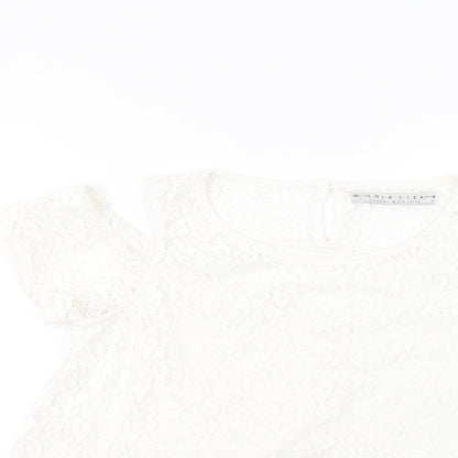 lola liza Womens White   Basic T-Shirt Size M