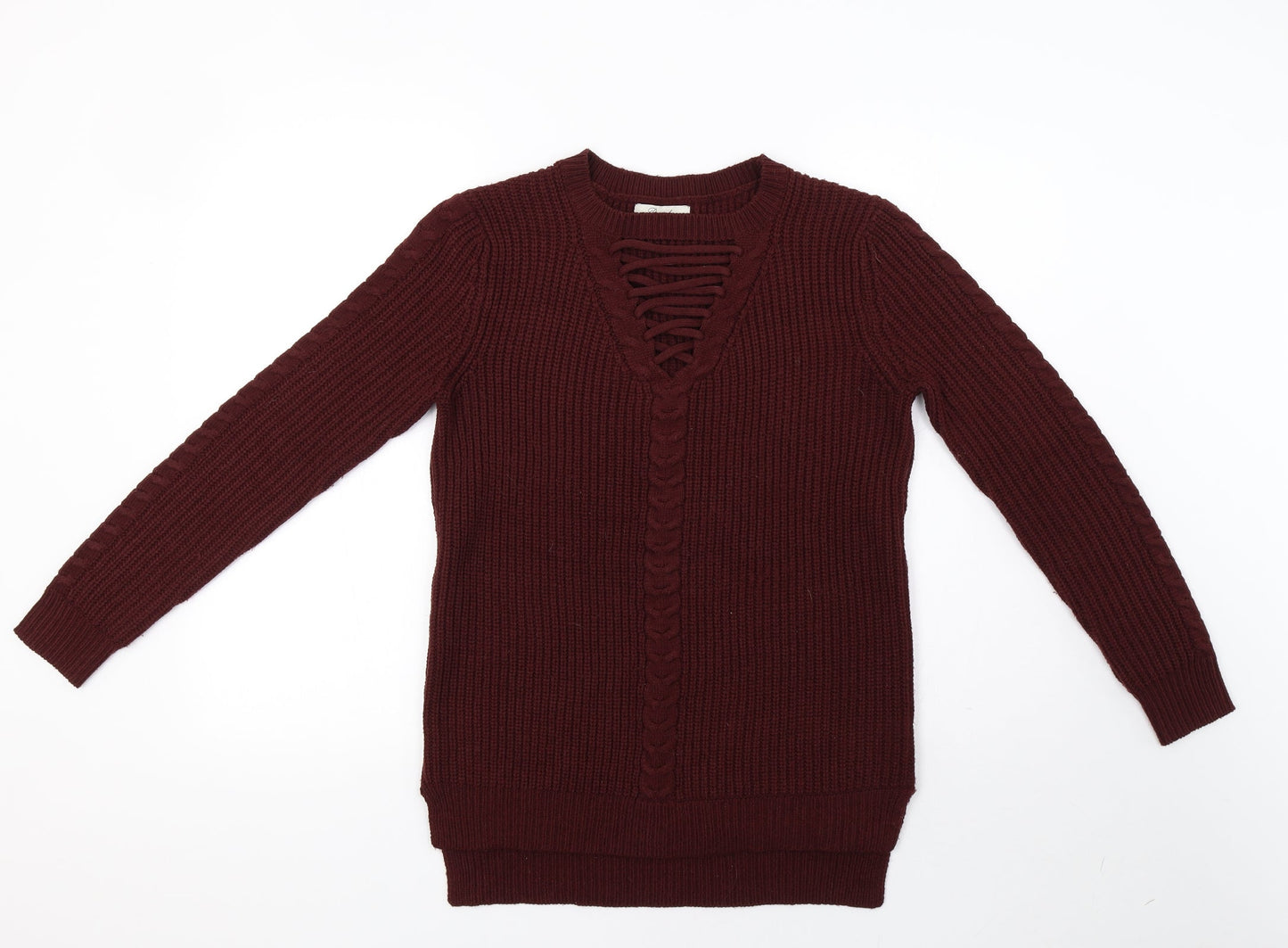 Peacocks Womens Brown  Knit Pullover Sweatshirt Size S
