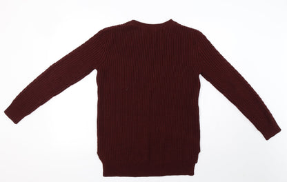 Peacocks Womens Brown  Knit Pullover Sweatshirt Size S