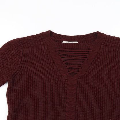 Peacocks Womens Brown  Knit Pullover Sweatshirt Size S