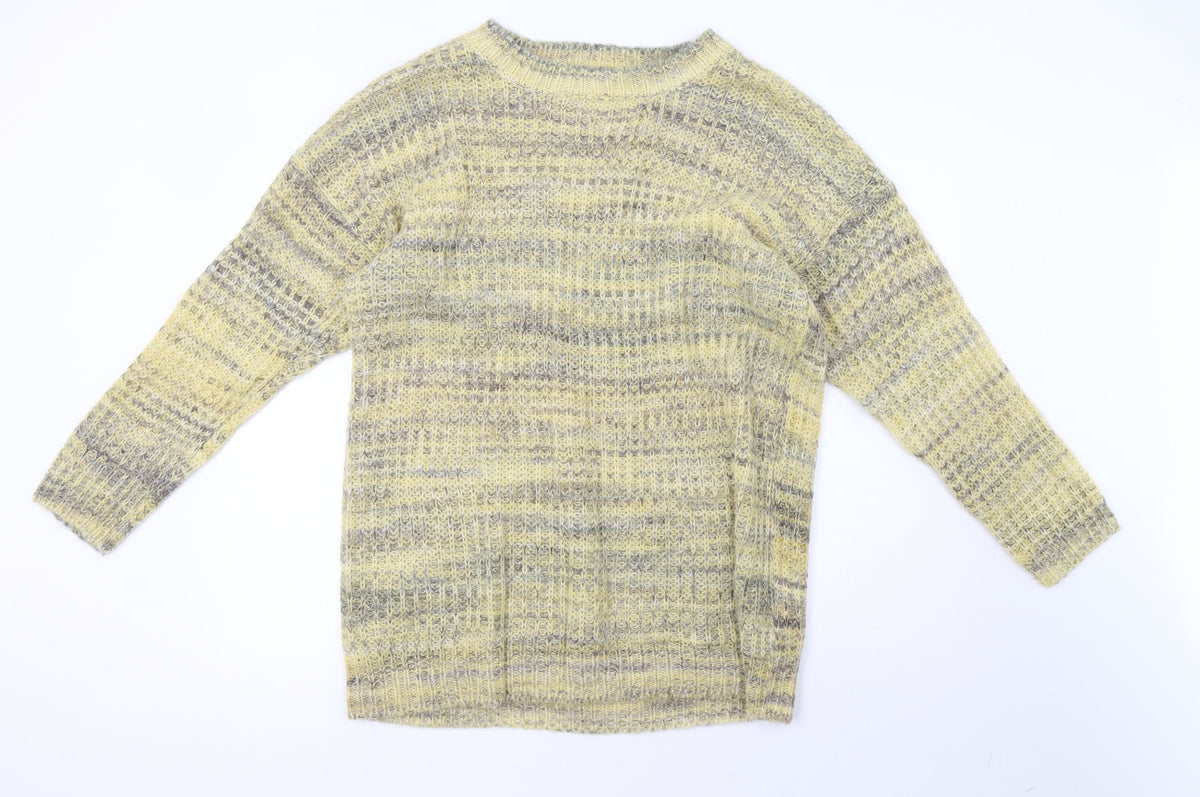 Additional front view of sprit women’s yellow pullover sweatshirt, size L