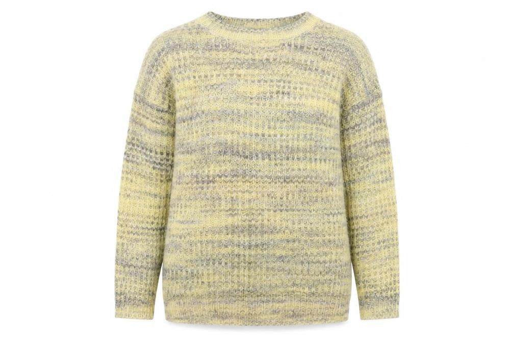 Front view of sprit women’s yellow pullover sweatshirt, size L