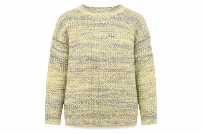 Front view of sprit women’s yellow pullover sweatshirt, size L
