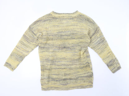 Back view of sprit women’s yellow pullover sweatshirt, size L
