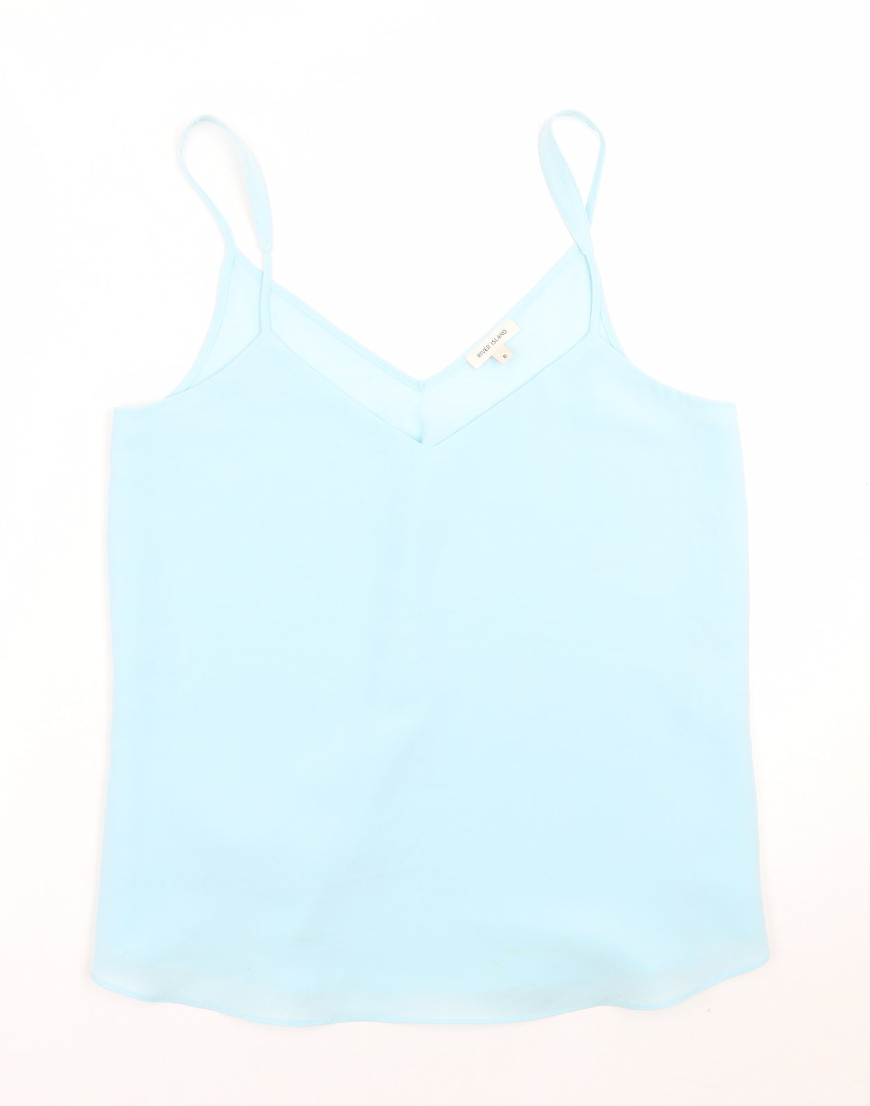 Womens UK Size 8 River Island Blue Basic Tank