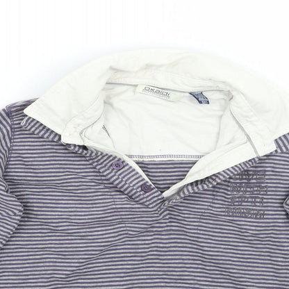okaidi Boys Grey Striped  Basic T-Shirt Size 8 Years