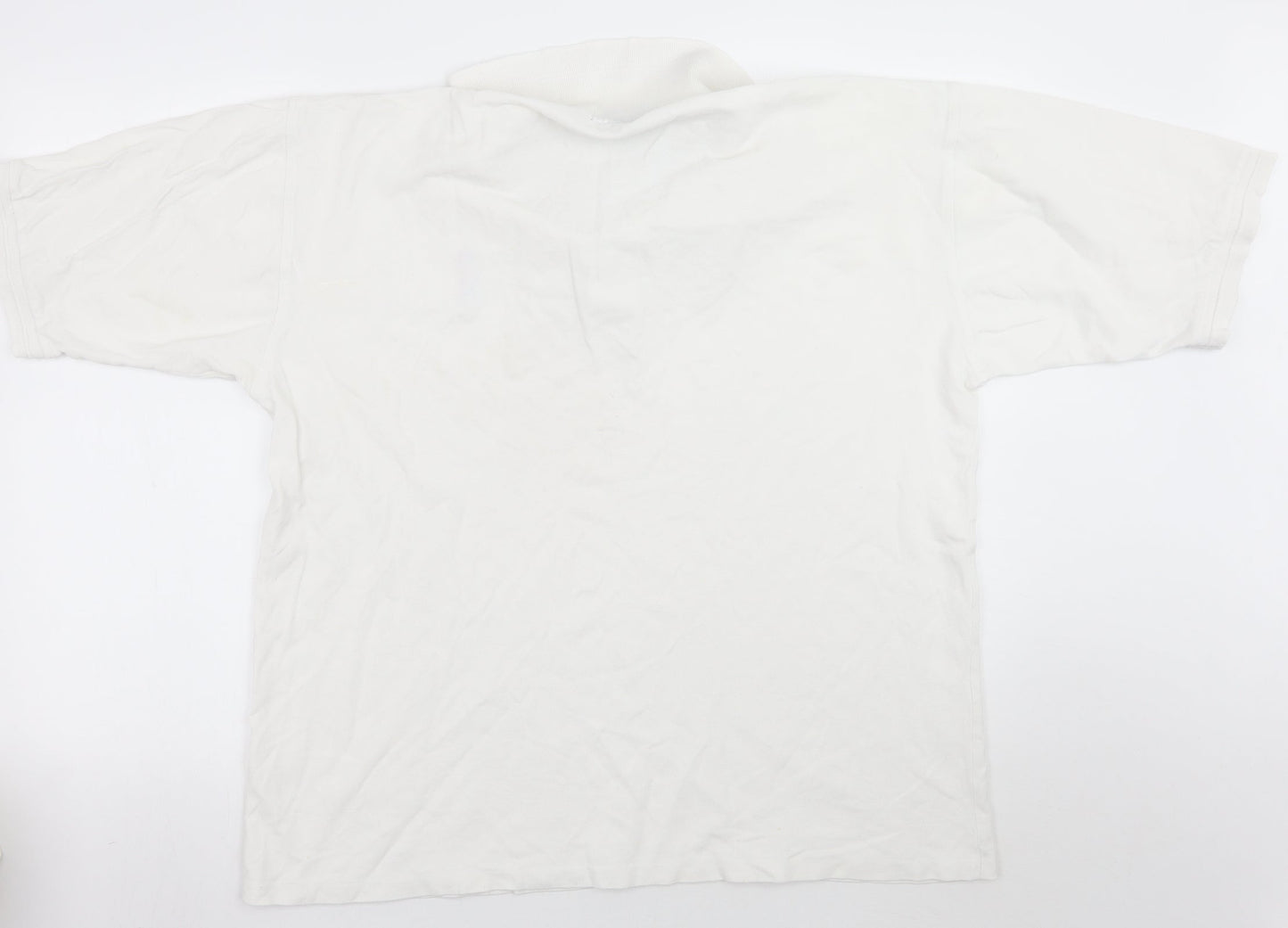 Antigua Mens White Batik   Polo Size L